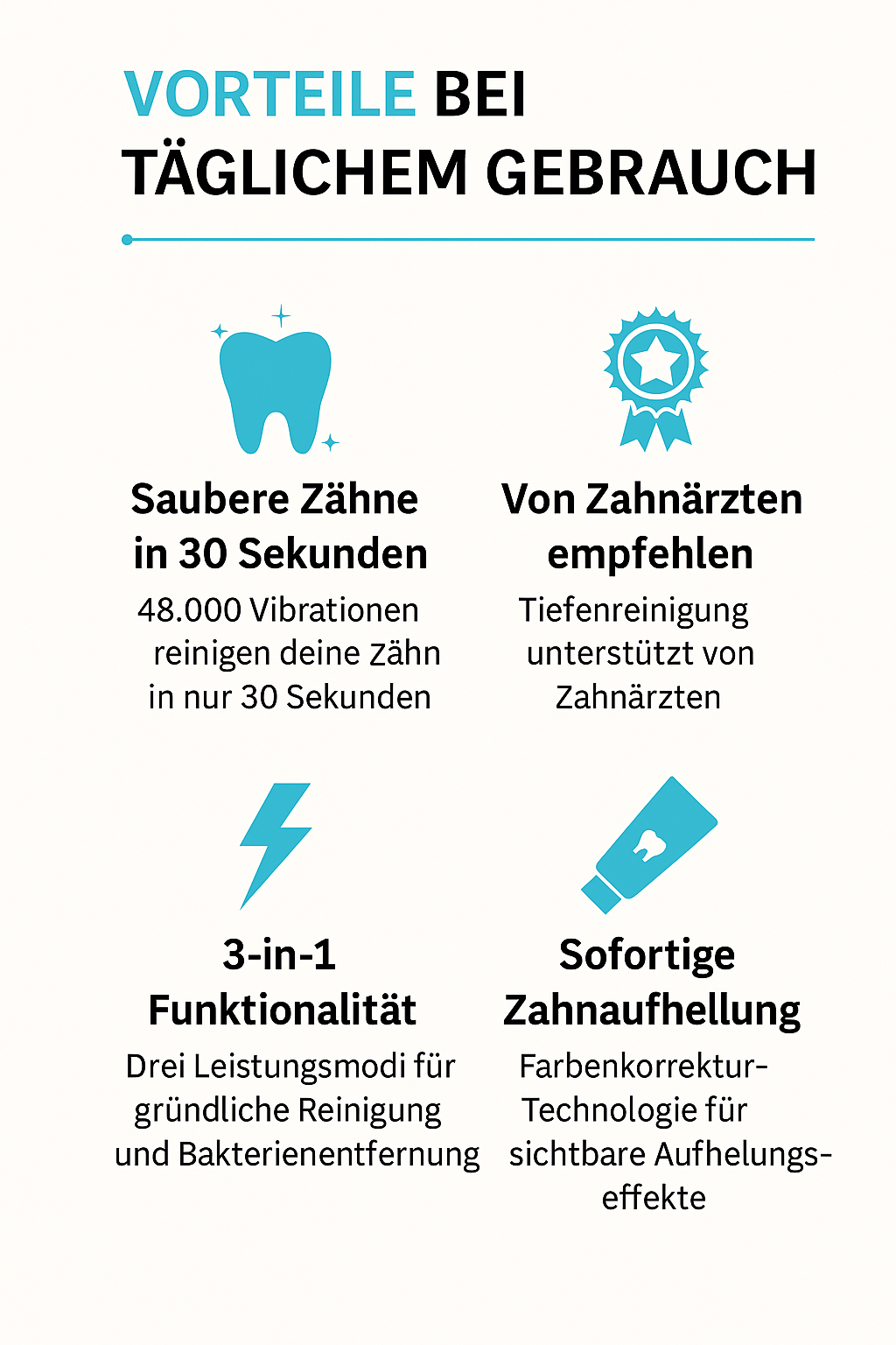 True White - Schallzahnbürste für strahlend weiße Zähne