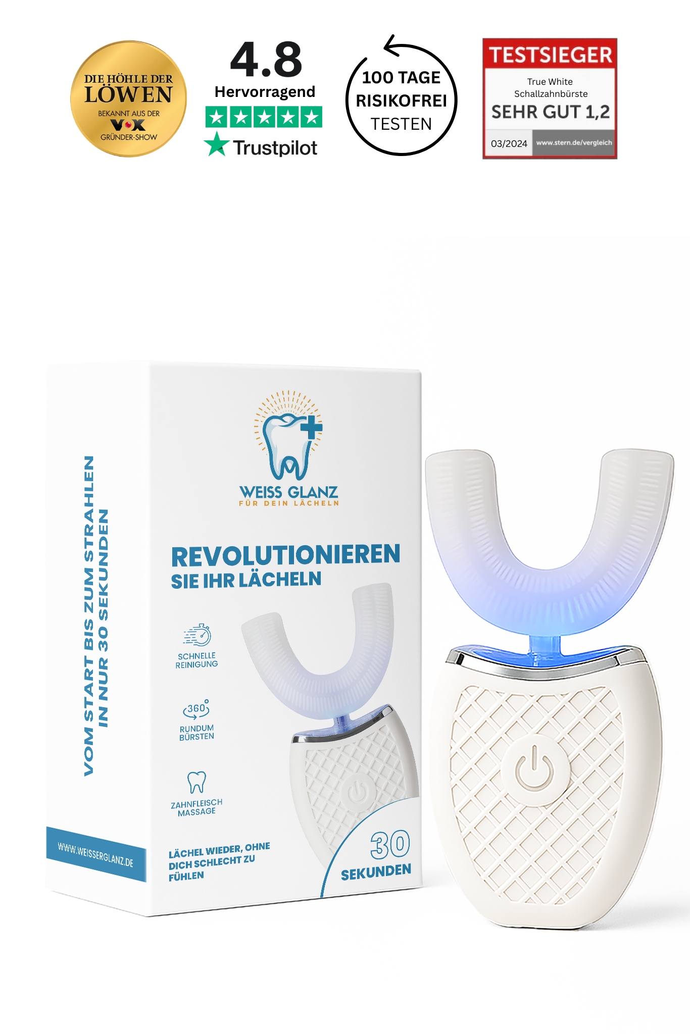 True White - Schallzahnbürste für strahlend weiße Zähne